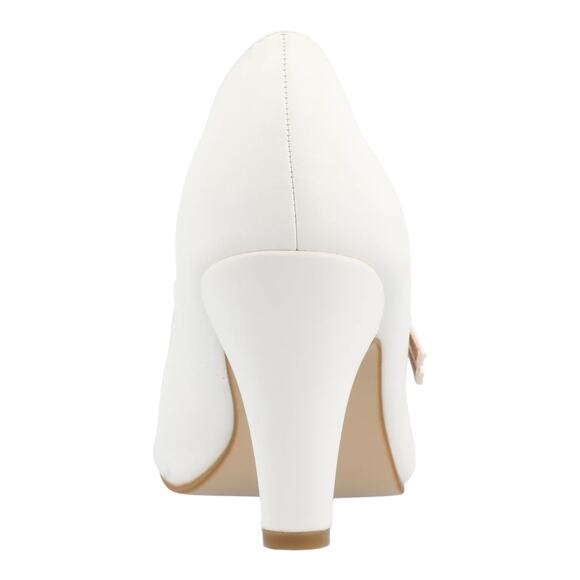 Journee Collection Women's Windy Mary Jane Heels White Size 9 - Picture 3 of 5